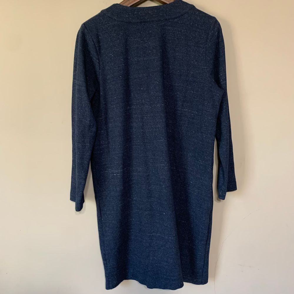 J.Jill Pure Jill Patch-Pocket V-Neck Navy Dress  Every Week Dress Size Large - Picture 2 of 13